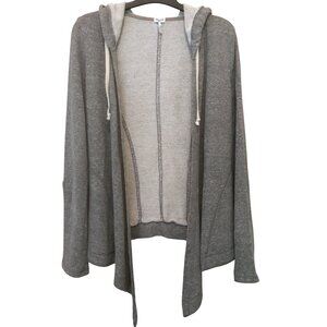 Splendid Heather Gray Open Front Waterfall Lightweight Hoodie Cardigan Size S